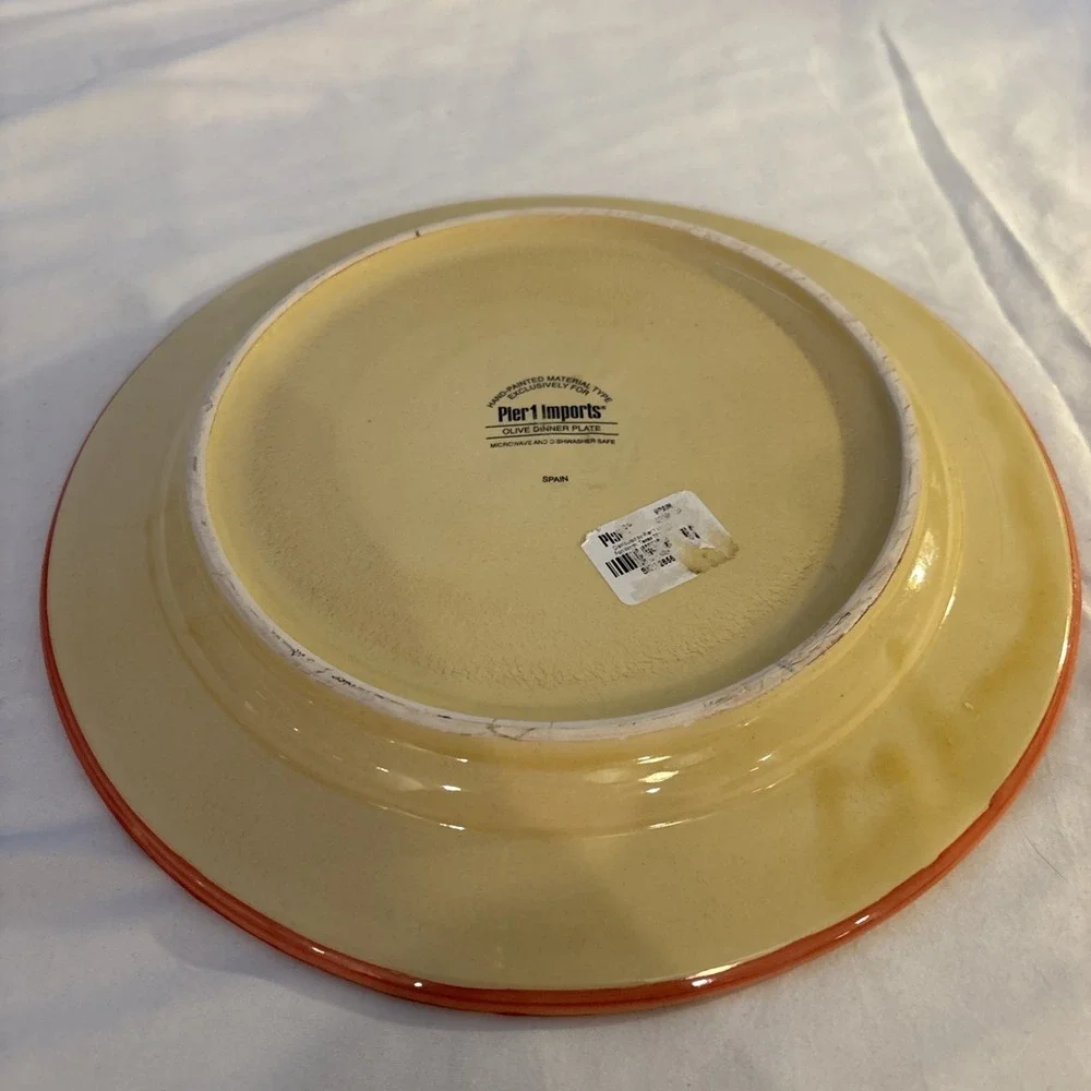 Pier One Batik Olive Dinner Plate 11 Inches